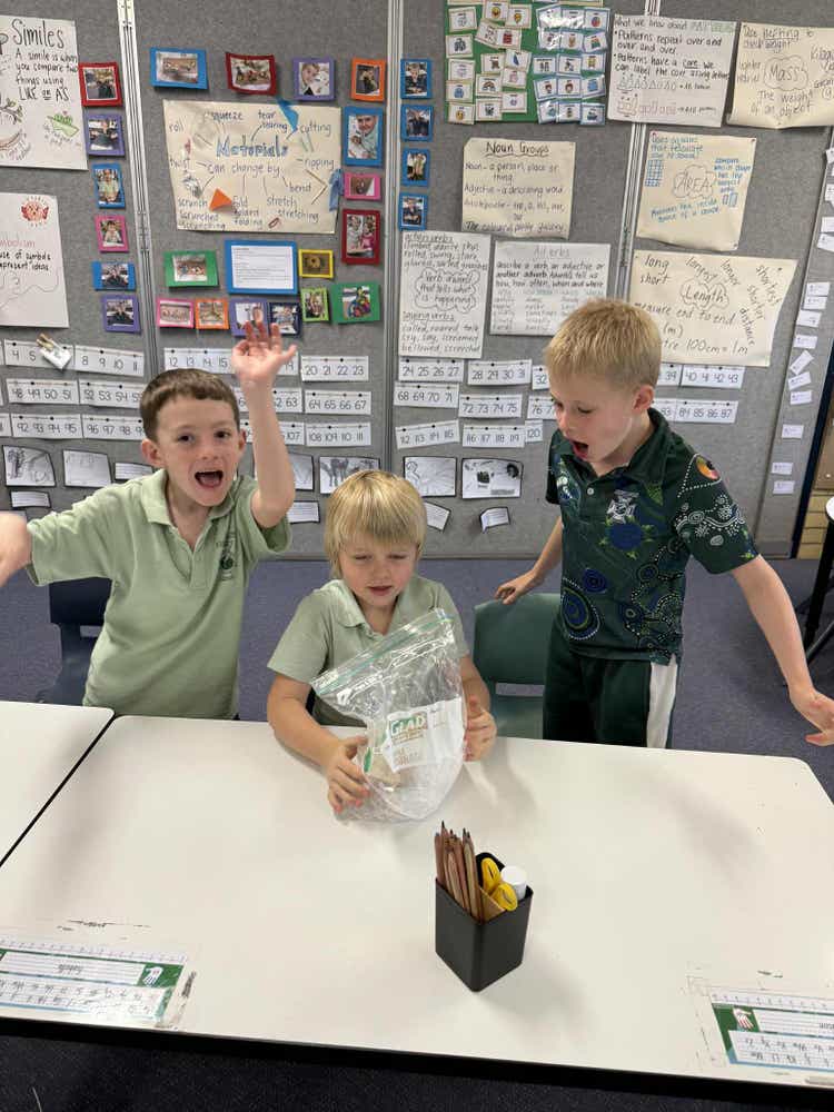 Students doing ice-cream science experiment