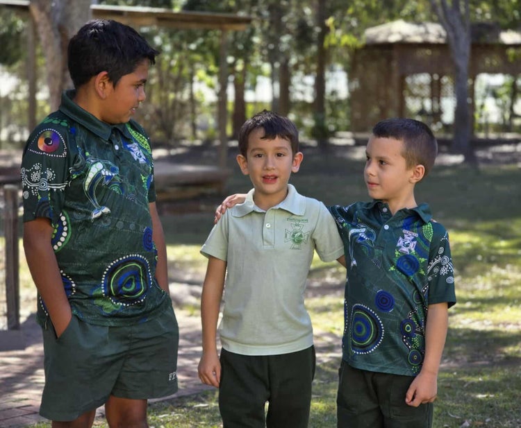 Three male students in uniform