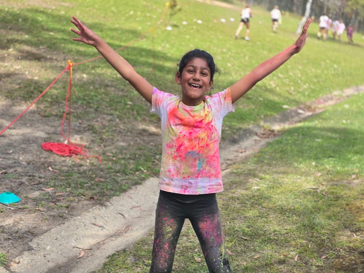 Happy colourful girl
